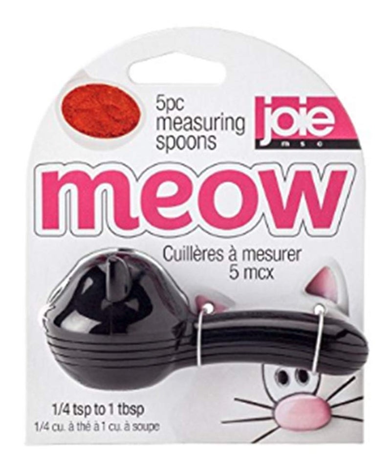 Joie Meow Measuring Spoons, Five Piece Set from Quarter Teaspoon to One Tablespoon, BPA-Free, Cute Kitchen Gadget, Colors May Vary, Cat